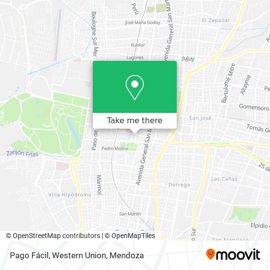 Pago Fácil, Western Union map