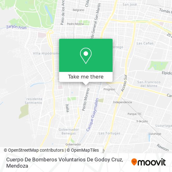 Mapa de Cuerpo De Bomberos Voluntarios De Godoy Cruz