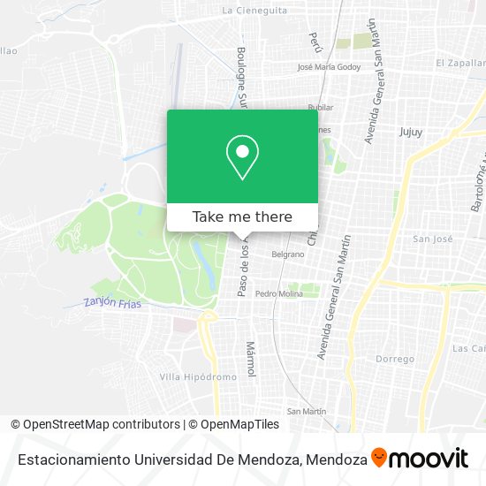 Mapa de Estacionamiento Universidad De Mendoza