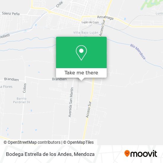Bodega Estrella de los Andes map