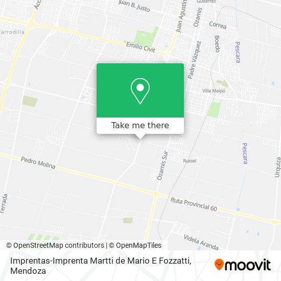 Imprentas-Imprenta Martti de Mario E Fozzatti map