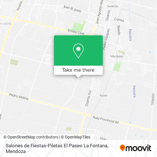 Mapa de Salones de Fiestas-Piletas El Paseo La Fontana