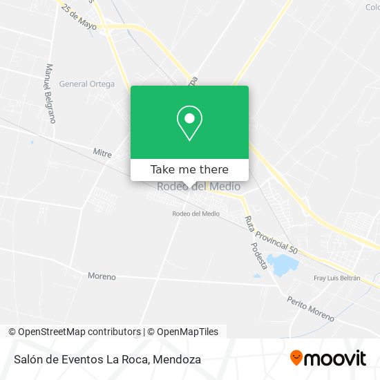 Mapa de Salón de Eventos La Roca