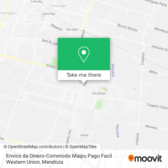 Envios de Dinero-Commodo Maipu Pago Facil Western Union map