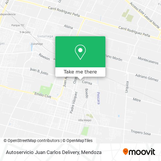 Autoservicio Juan Carlos Delivery map