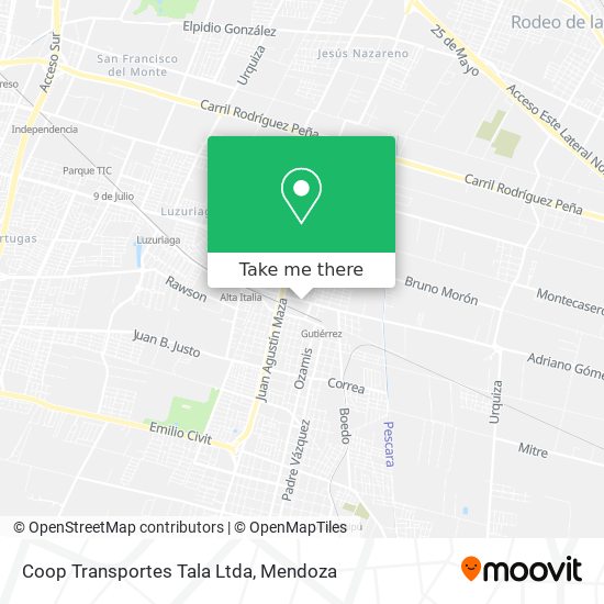 Mapa de Coop Transportes Tala Ltda