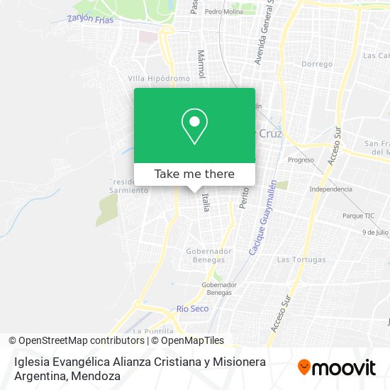 Mapa de Iglesia Evangélica Alianza Cristiana y Misionera Argentina