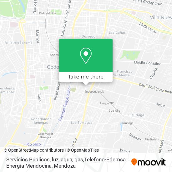 Servicios Públicos, luz, agua, gas,Telefono-Edemsa Energía Mendocina map