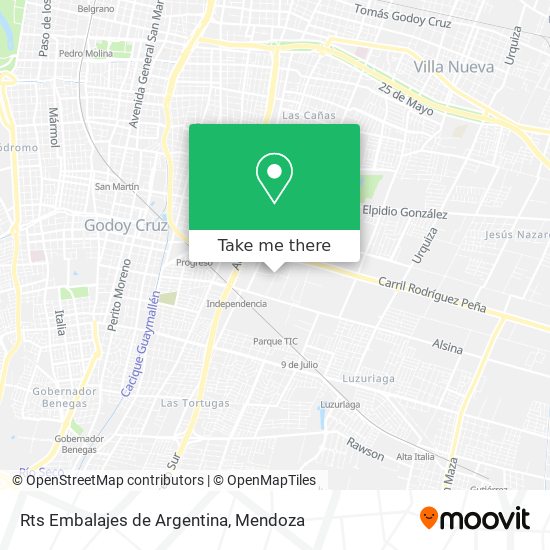 Mapa de Rts Embalajes de Argentina