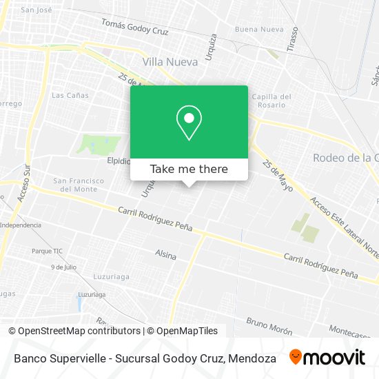 Mapa de Banco Supervielle - Sucursal Godoy Cruz