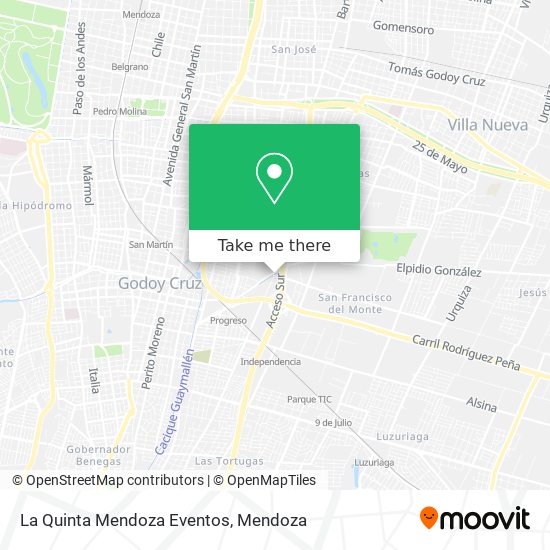 Mapa de La Quinta Mendoza Eventos