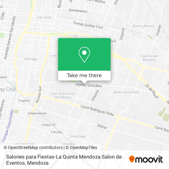 Salones para Fiestas-La Quinta Mendoza Salon de Eventos map