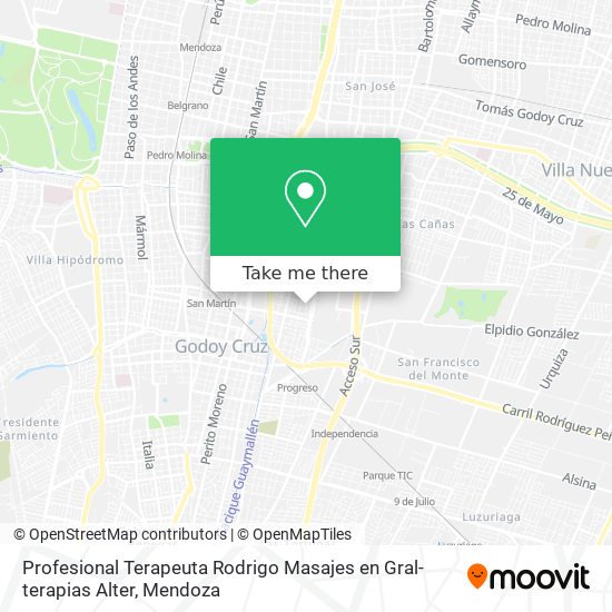 Profesional Terapeuta Rodrigo Masajes en Gral-terapias Alter map