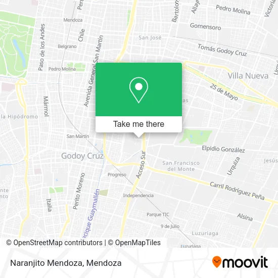Naranjito Mendoza map