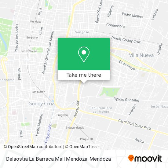 Mapa de Delaostia La Barraca Mall Mendoza