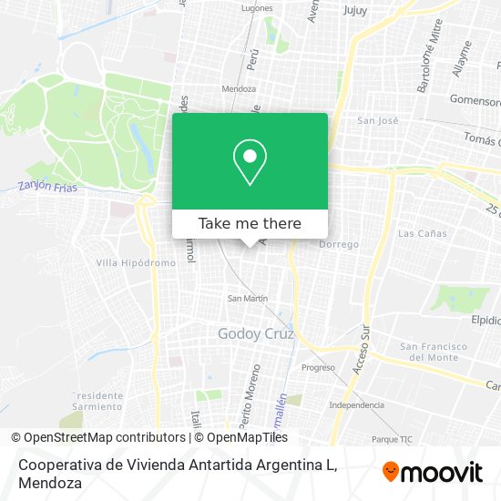 Mapa de Cooperativa de Vivienda Antartida Argentina L