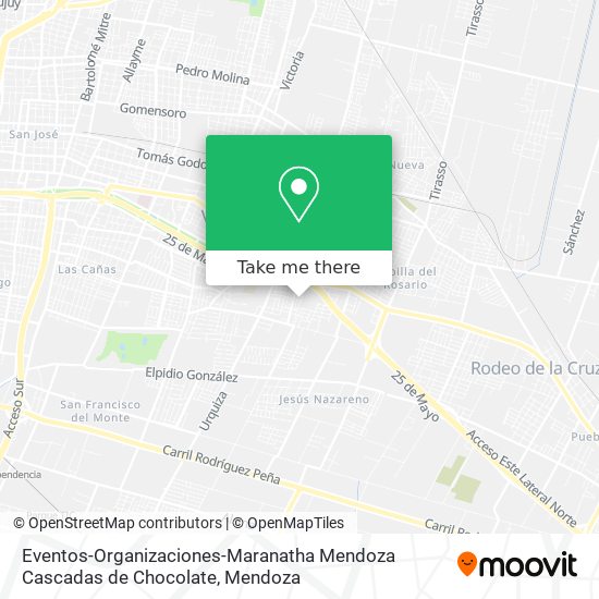 Eventos-Organizaciones-Maranatha Mendoza Cascadas de Chocolate map