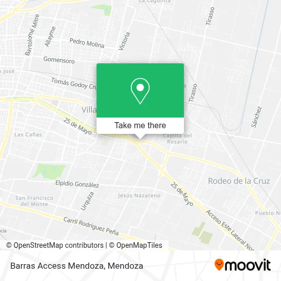 Barras Access Mendoza map