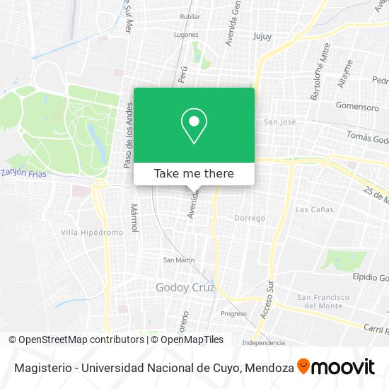 Magisterio - Universidad Nacional de Cuyo map