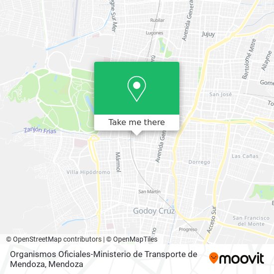 Organismos Oficiales-Ministerio de Transporte de Mendoza map