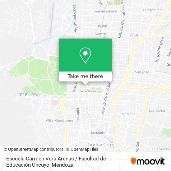 Mapa de Escuela Carmen Vera Arenas / Facultad de Educación Uncuyo