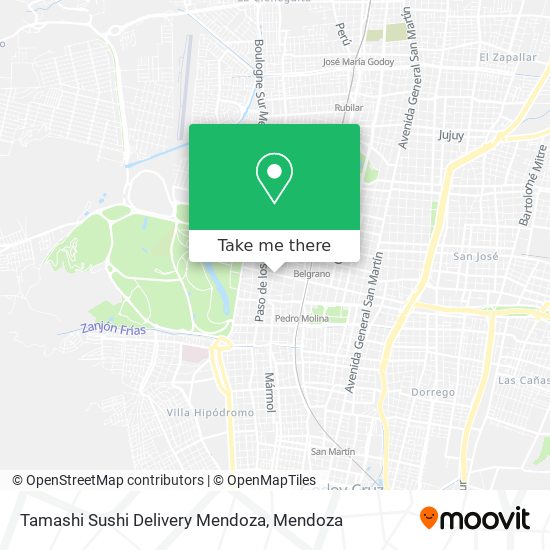 Mapa de Tamashi Sushi Delivery Mendoza
