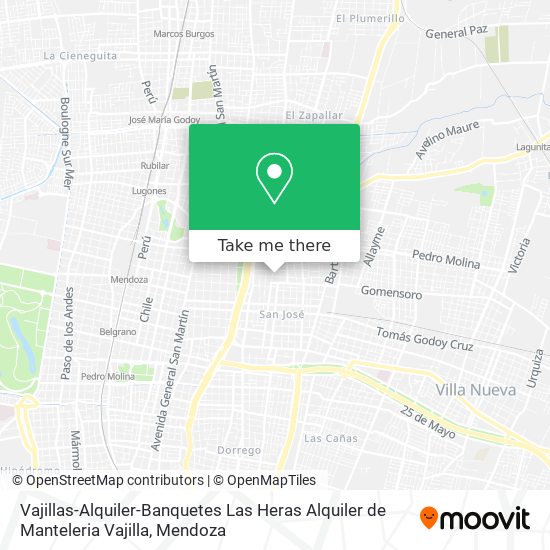 Mapa de Vajillas-Alquiler-Banquetes Las Heras Alquiler de Manteleria Vajilla