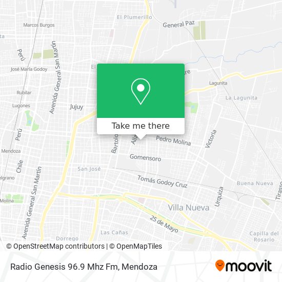 Mapa de Radio Genesis 96.9 Mhz Fm