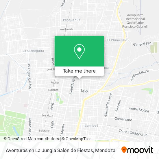 Aventuras en La Jungla Salón de Fiestas map