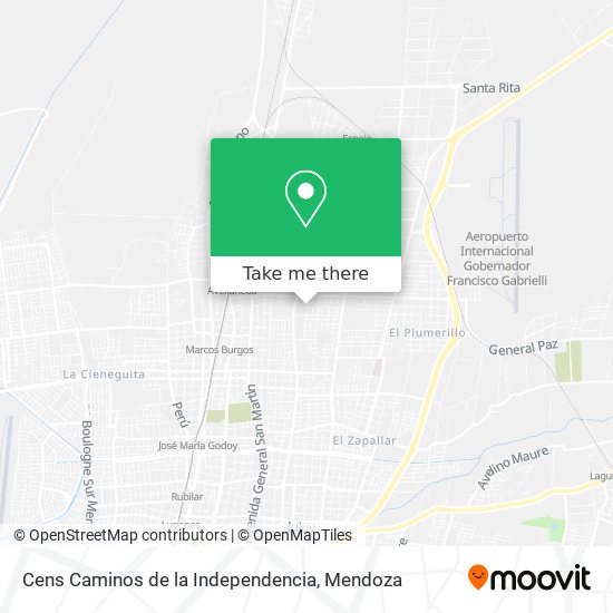 Cens Caminos de la Independencia map
