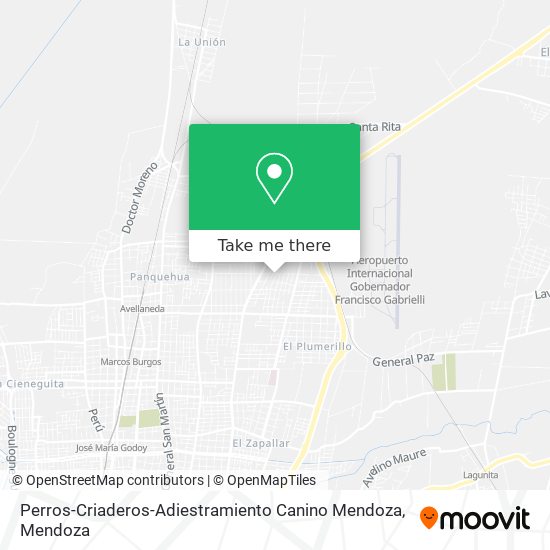 Perros-Criaderos-Adiestramiento Canino Mendoza map