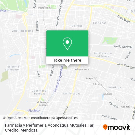Mapa de Farmacia y Perfumeria Aconcagua Mutuales Tarj Credito