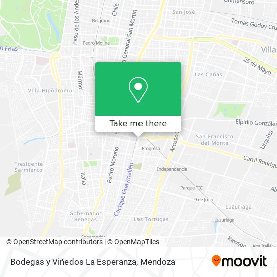 Mapa de Bodegas y Viñedos La Esperanza