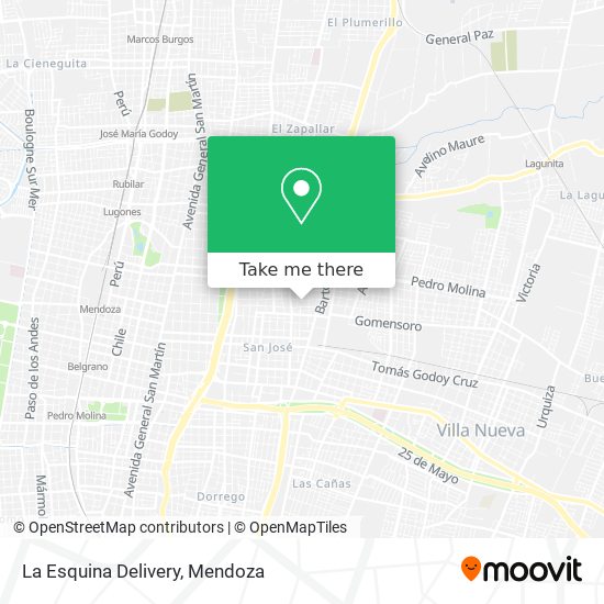 La Esquina Delivery map