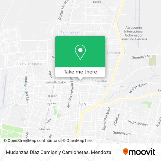 Mapa de Mudanzas Diaz Camion y Camionetas