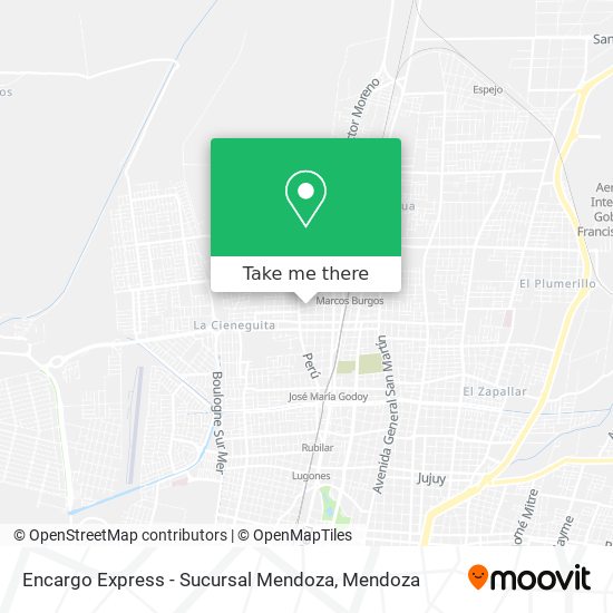 Mapa de Encargo Express - Sucursal Mendoza