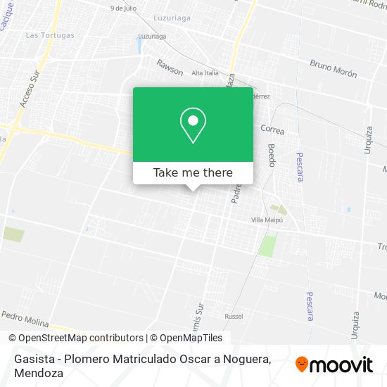 Mapa de Gasista - Plomero Matriculado Oscar a Noguera