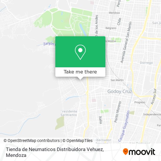 Mapa de Tienda de Neumaticos Distribuidora Vehuez