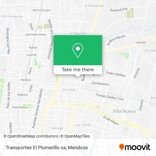 Mapa de Transportes El Plumerillo sa