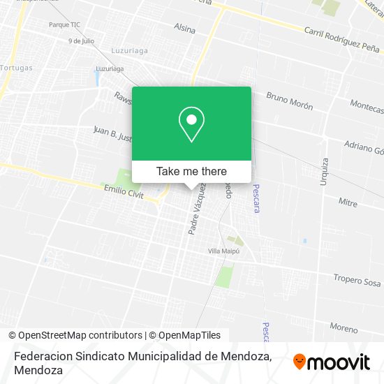 Federacion Sindicato Municipalidad de Mendoza map