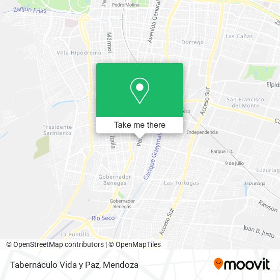 Tabernáculo Vida y Paz map