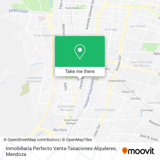 Mapa de Inmobiliaria Perfecto Venta-Tasaciones-Alquileres