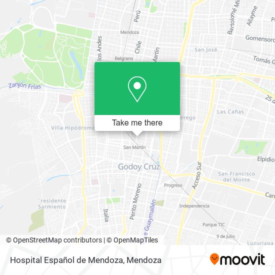 Hospital Español de Mendoza map