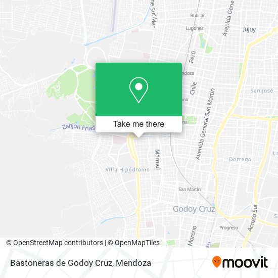 Bastoneras de Godoy Cruz map