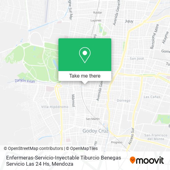 Mapa de Enfermeras-Servicio-Inyectable Tiburcio Benegas Servicio Las 24 Hs
