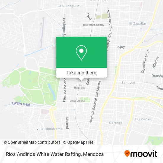 Rios Andinos White Water Rafting map