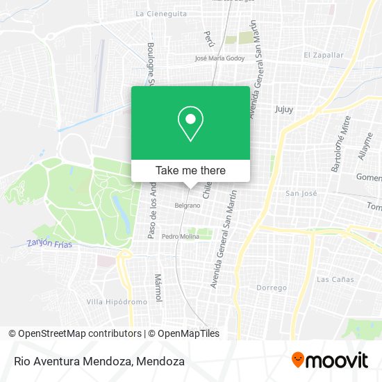 Rio Aventura Mendoza map