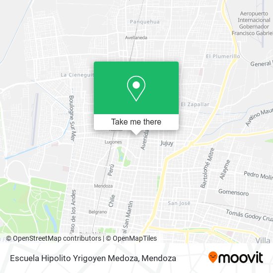 Mapa de Escuela Hipolito Yrigoyen Medoza