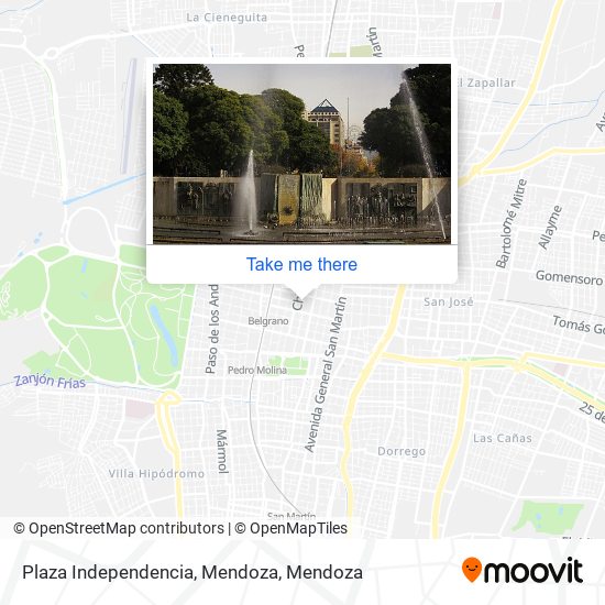 Plaza Independencia, Mendoza map