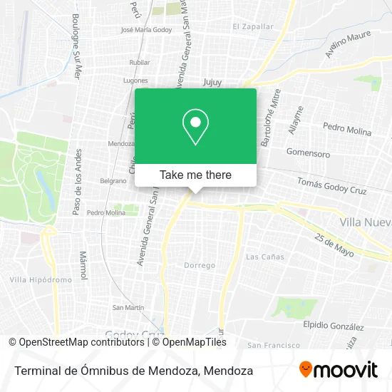 Terminal de Ómnibus de Mendoza map